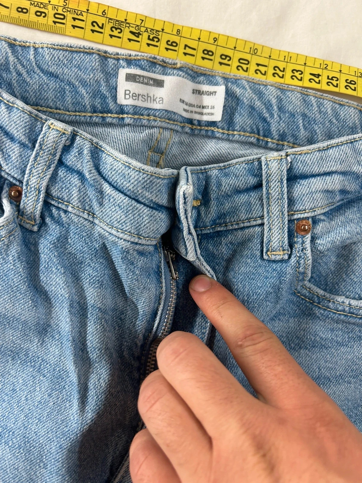 Lichtblauwe wijd uitlopende Bershka-jeans maat 36 – photo 12